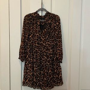 Jcrew Ruffle Tiered Leopard Dress